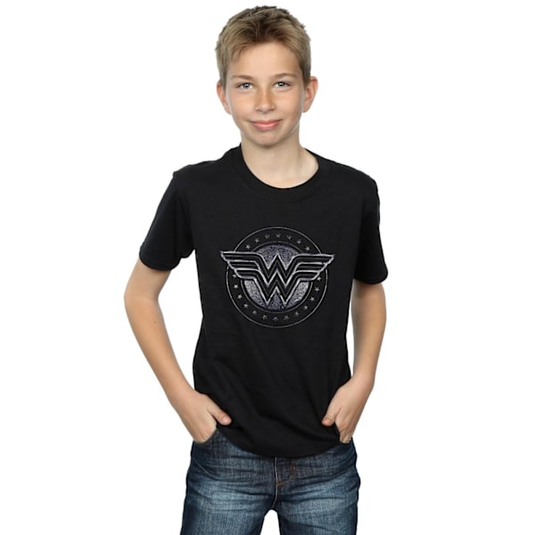 DC Comics Boys Wonder Woman Star Shield T-shirt 7-8 år Svart Black 7-8 Years