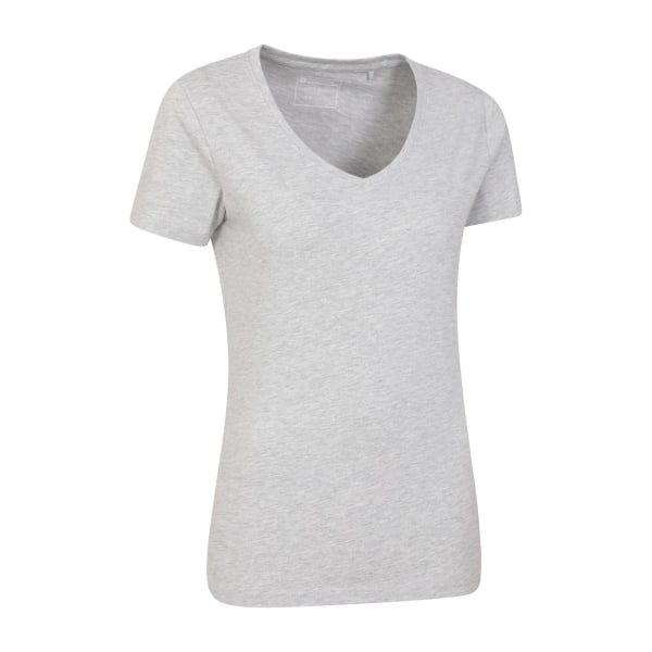 Mountain Warehouse Dam/Damer Basic Plain V-hals T-shirt 20 Grey 20 UK