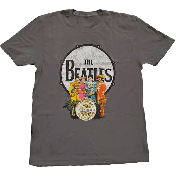 The Beatles Unisex Vuxen Sgt Pepper Trumma T-shirt M Kolgrå Charcoal Grey M