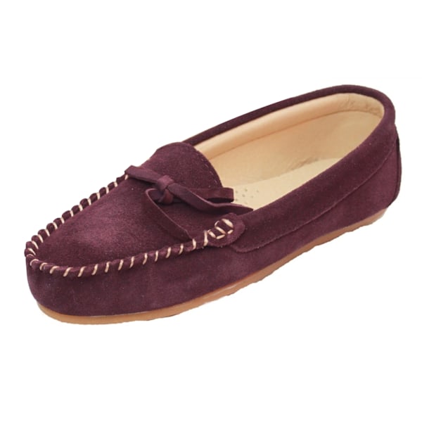 Eastern Counties Läder Dam/Dammockasiner i mocka 7 UK Plommon Plum 7 UK
