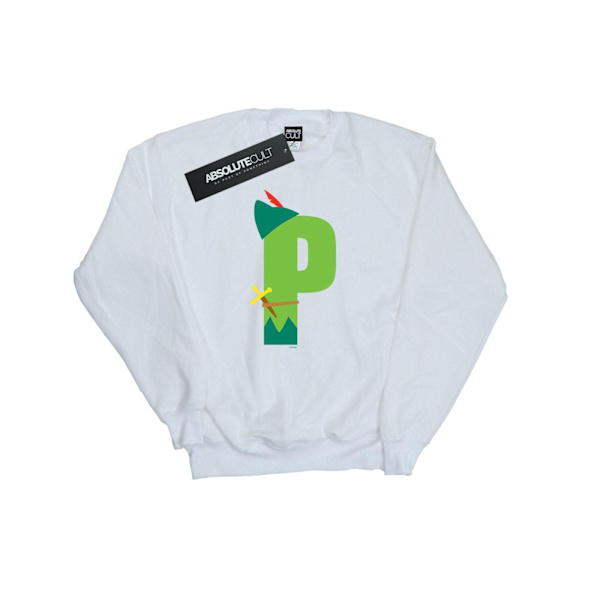 Disney Girls Alphabet P Is For Peter Pan Sweatshirt 7-8 År W White 7-8 Years