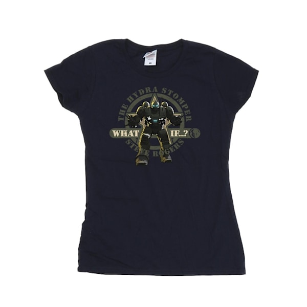 Marvel Dam/Damer Vad Om Hydra Stomper Rodgers Bomull T-shirt Navy Blue S