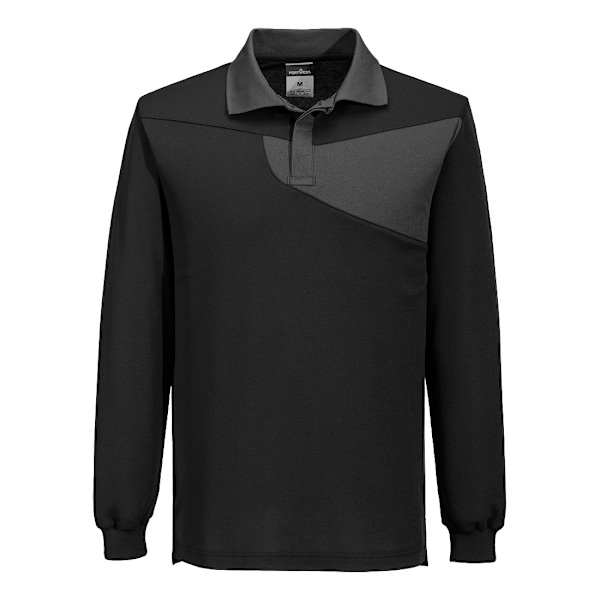 Portwest Unisex Vuxen PW2 Bomull Långärmad Pikétröja 3XL Bl Black/Zoom Grey 3XL