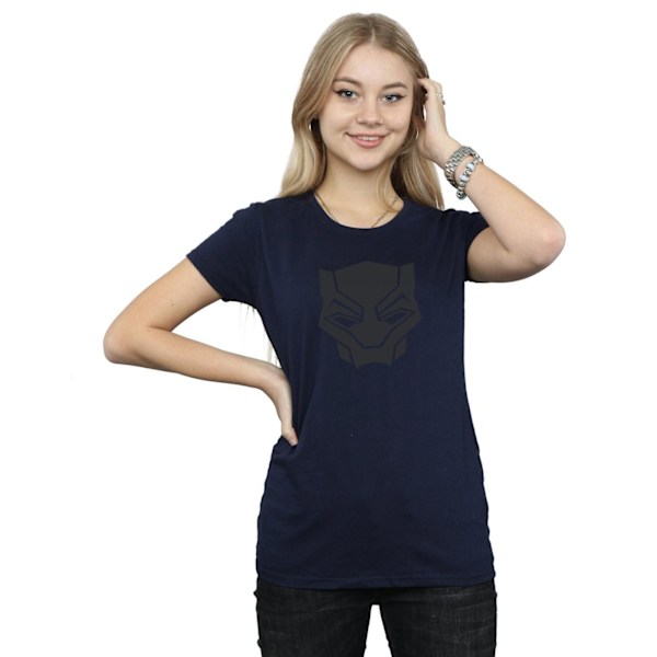 Marvel Womens/Ladies Black Panther Black On Black Cotton T-Shir Navy Blue S