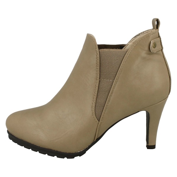 Spot On Dam/Dam Elastiska Chelsea Boots med Klack 5 UK Taupe Taupe 5 UK