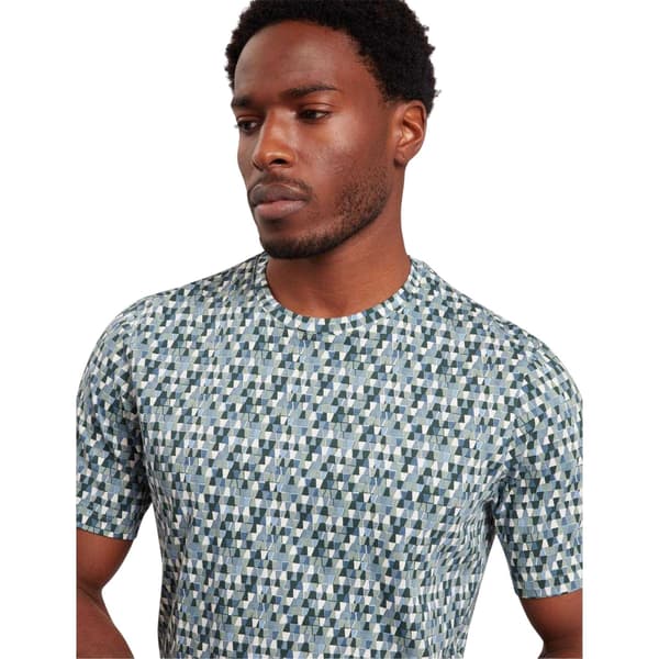 Ted Baker Herr Geo Abstract Regular T-Shirt M Himmelsblå Sky Blue M