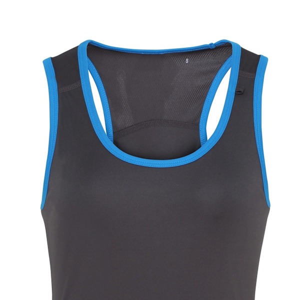 Tri Dri Dam/Kvinnor Panelad Fitness Sleeveless Vest S Charco Charcoal / Sapphire S