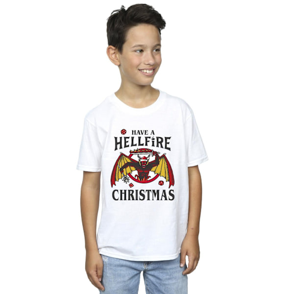 Netflix Boys Stranger Things Hellfire Jul T-Shirt 7-8 År White 7-8 Years