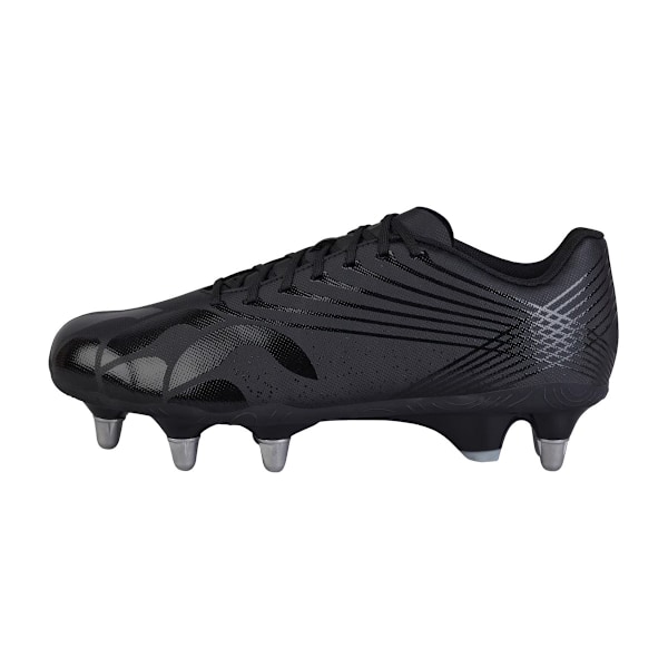 Canterbury Stampede Team 2025 Soft Ground Rugby Boots för Herrar, Storlek 8.5 Black/Silver 8.5 UK