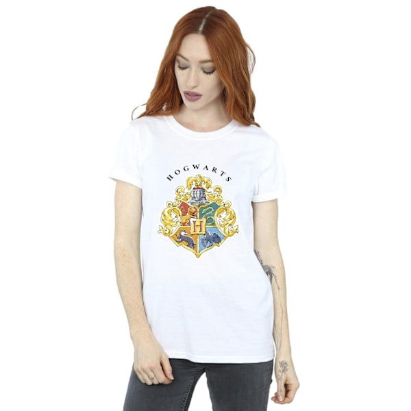 Harry Potter Dam/Kvinnor Hogwarts Skolemblemet Bomull Pojkvän White 4XL