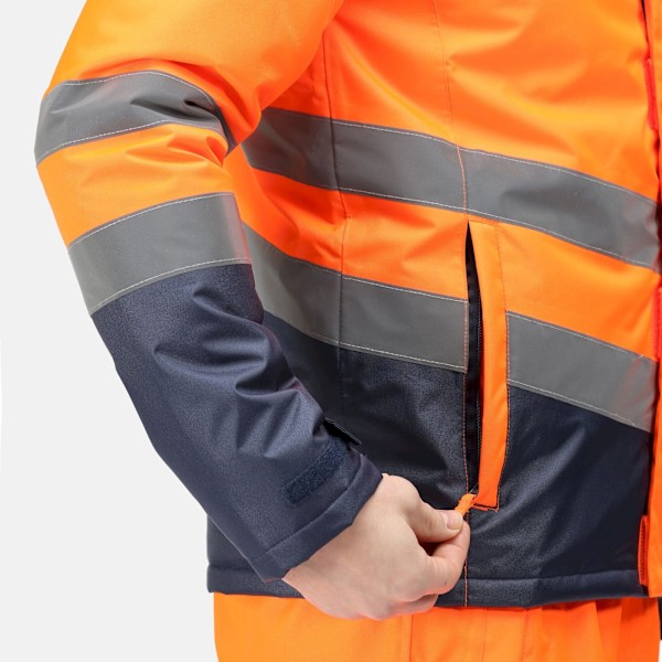 Regatta Hi-Vis Vattentät Jacka XXL Orange/Marinblå Orange/Navy XXL