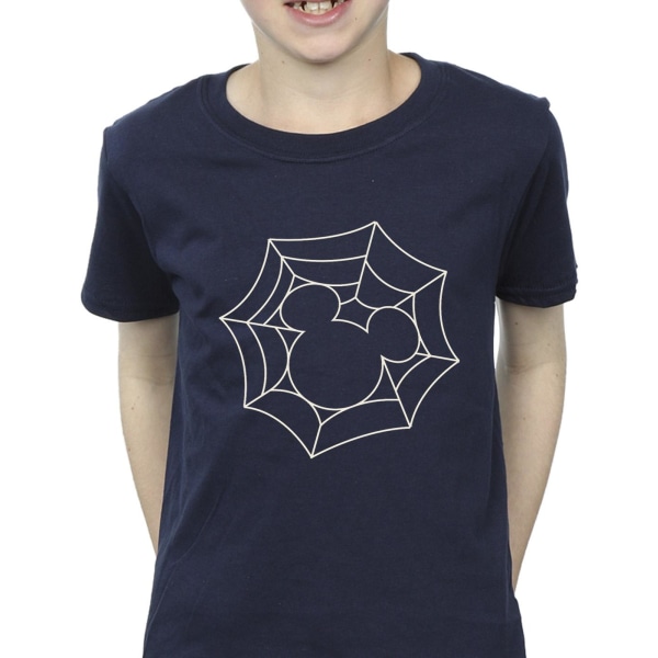 Disney Boys Musse Pigg Spider Web T-shirt 7-8 år Marinblå Navy Blue 7-8 Years