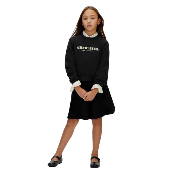 Calvin Klein Barn/Kids Glitter Logotyp Vanlig Sweatshirt 14 Black 14 Years