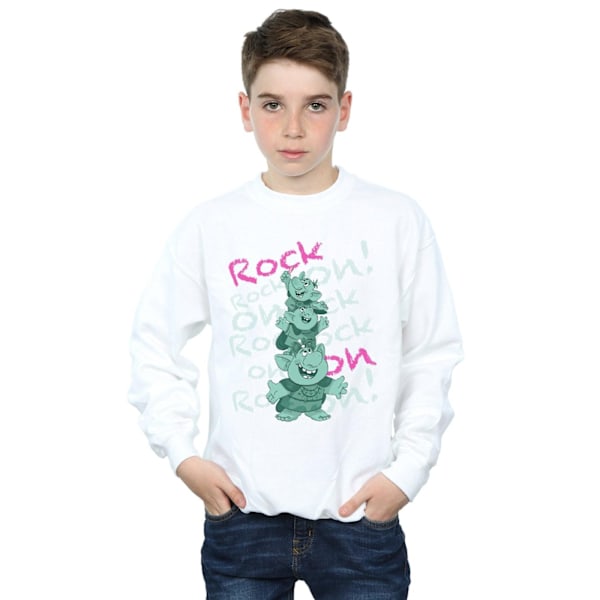 Disney Boys Frozen Trolls Rock On Sweatshirt 12-13 år Vit White 12-13 Years