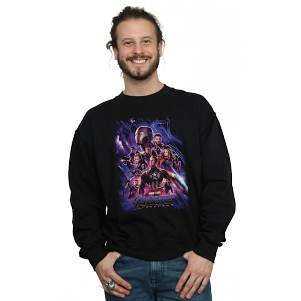 Marvel Mens Avengers Endgame Movie Poster Sweatshirt 4XL Svart Black 4XL