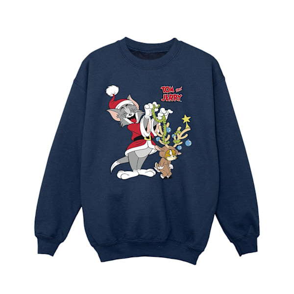 Tom & Jerry Girls Jul Ren Sweatshirt 3-4 År Marinblå Navy Blue 3-4 Years