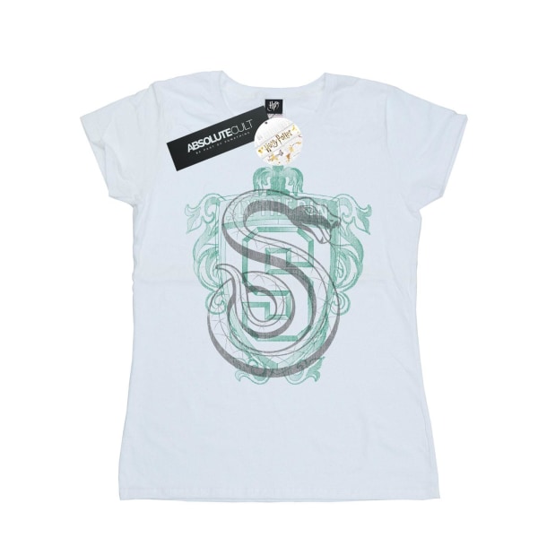 Harry Potter dam/kvinna Slytherin Serpent Crest bomull T-shirt White L