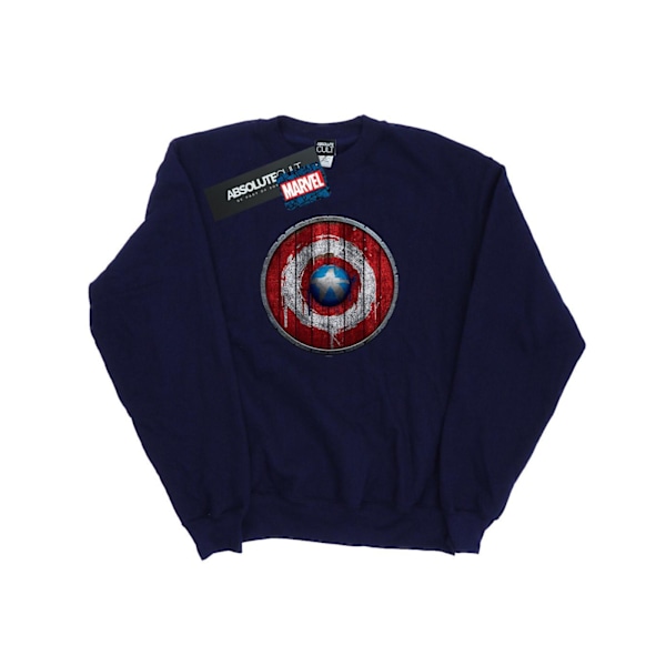 Marvel Boys Captain America Träsköld Sweatshirt 5-6 år Navy Blue 5-6 Years