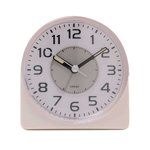 Hometime Tyst Svep Rund Urtavla Blinkande Ljus Väckarklocka - W White One Size