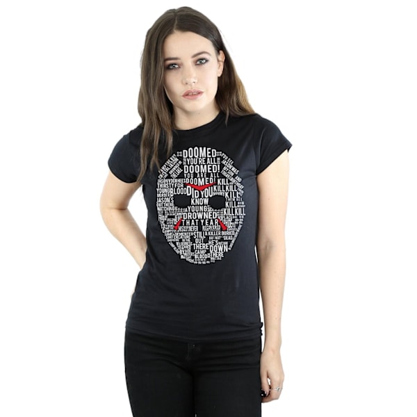 Fredag den 13:e Dam/Dam Jason Text Mask Bomull T-shirt XXL Svart Black XXL