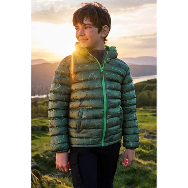 Mountain Warehouse Barnjacka med dinosauriemönster för barn/ungdomar Khaki Green 9-10 Years