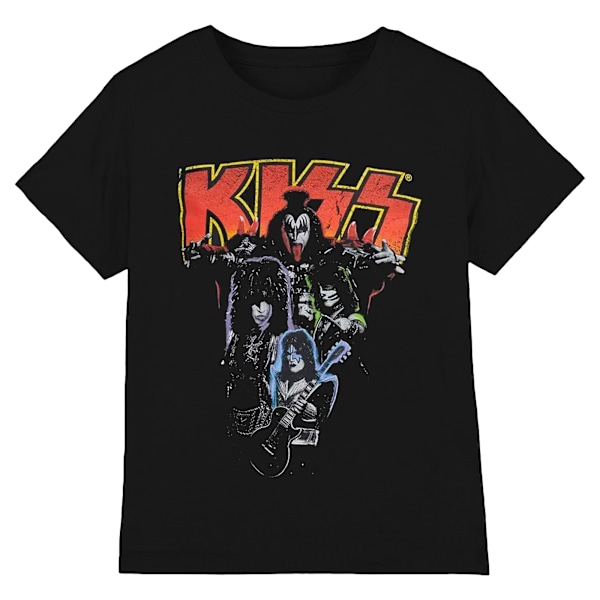 Kiss Unisex Vuxen Neon Bomull T-shirt XL Svart Black XL