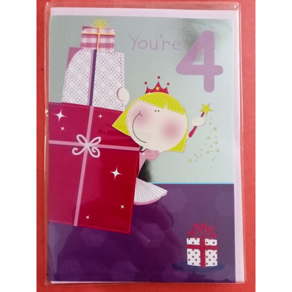 Simon Elvin Fairy Princess 4th Birthday Greetings Card One Size Multicoloured One Size