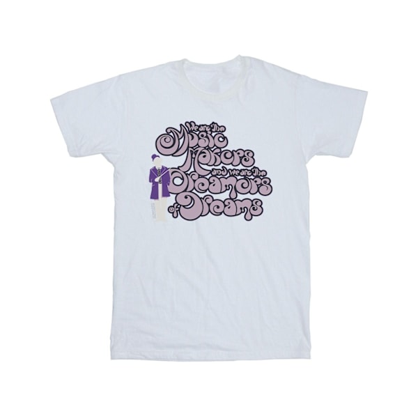 Willy Wonka Boys Dreamers Text T-Shirt 7-8 år Vit White 7-8 Years
