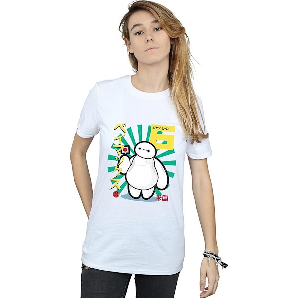 Big Hero 6 Dam/Damer Baymax Lollipop Bomull Boyfriend T-shirt White 3XL
