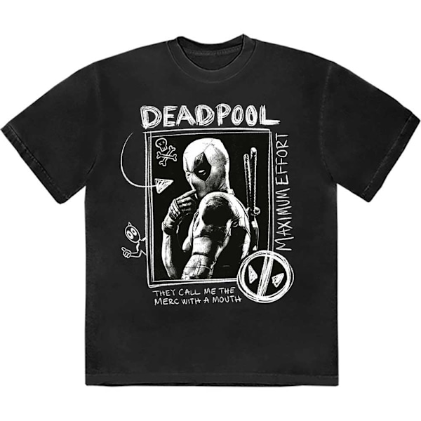 Marvel Comics Unisex Vuxen Merc With A Mouth Max Effort Deadpoo Black L