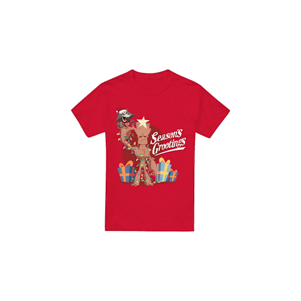 Guardians Of The Galaxy Herr Seasons Grootings T-Shirt 3XL Röd Red 3XL