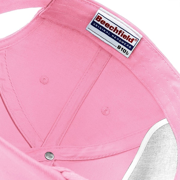 Beechfield Plain Unisex Junior Original 5 Panel Baseball Cap On Classic Pink One Size