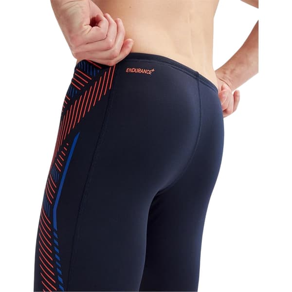 Speedo Herr Stripe Textile Technical Jammer Shorts 26R Marinblå/Orange Navy/Orange 26R