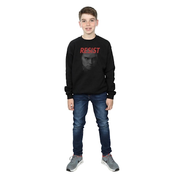 Star Wars Boys The Last Jedi Rey Face Sweatshirt 9-11 år Bla Black 9-11 Years