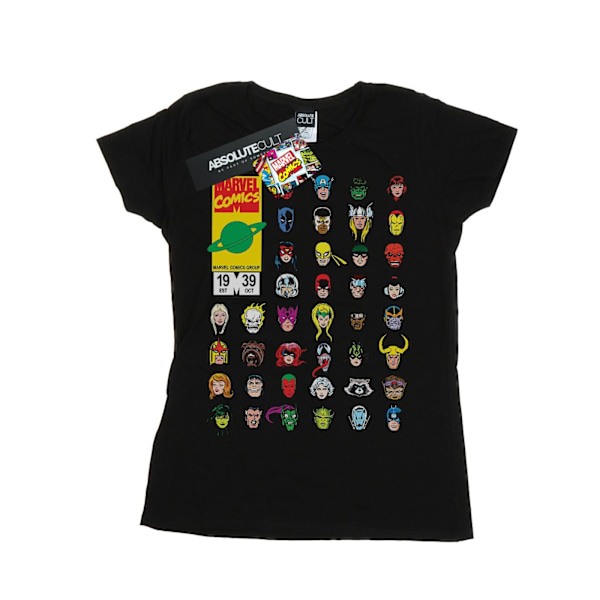 Marvel Womens/Ladies Marvel Comics Heads Cover Bomull T-shirt M Black M