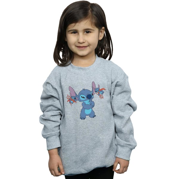 Disney Girls Lilo And Stitch Little Devils Sweatshirt 7-8 år Sports Grey 7-8 Years