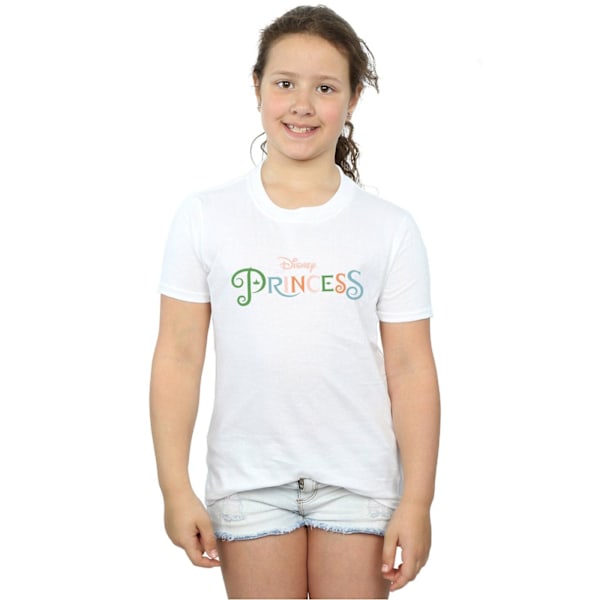 Disney Princess Girls Colour Logo Bomull T-shirt 5-6 År Vit White 5-6 Years
