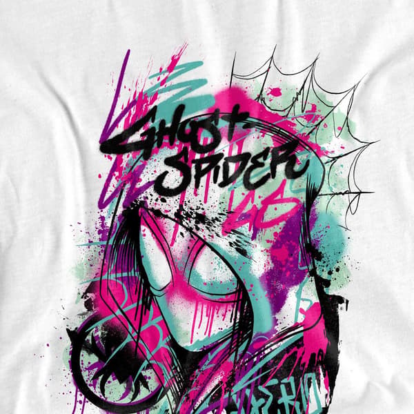 Marvel Barn/Barn Ghost-Spider Graffiti T-shirt 7-8 År F White 7-8 Years