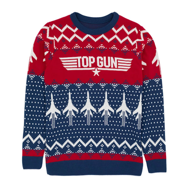 Top Gun Herr Jultröja Stickad M Blå/Röd Blue/Red M