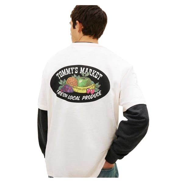 Tommy Jeans Herr Fruit Regular T-shirt M Antikvit Antique White M