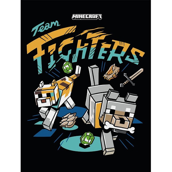 Minecraft Team Fighters Canvas Print En Storlek Grå/Gul/Blå Grey/Yellow/Blue One Size