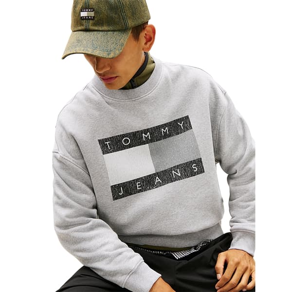 Tommy Jeans Herr Monokrom Tröja L Gråmelerad Grey Heather L