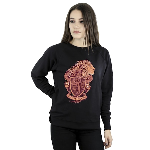 Harry Potter Dam/Kvinnor Gryffindor Sketch Crest Sweatshirt X Black XL