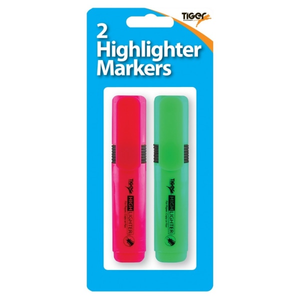 Tiger Stationery Highlighter (Pack med 2) One Size Röd/Grön Red/Green One Size