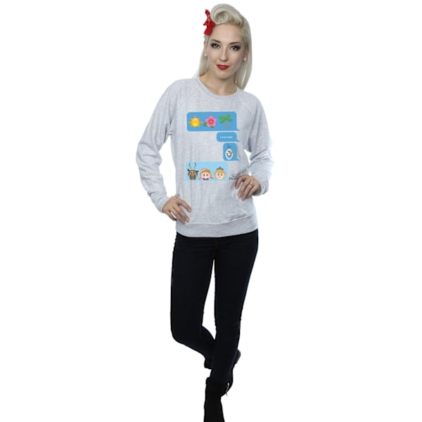 Disney Dam/Kvinnor Frozen I Love Heat Sweatshirt XXL Heather Heather Grey XXL