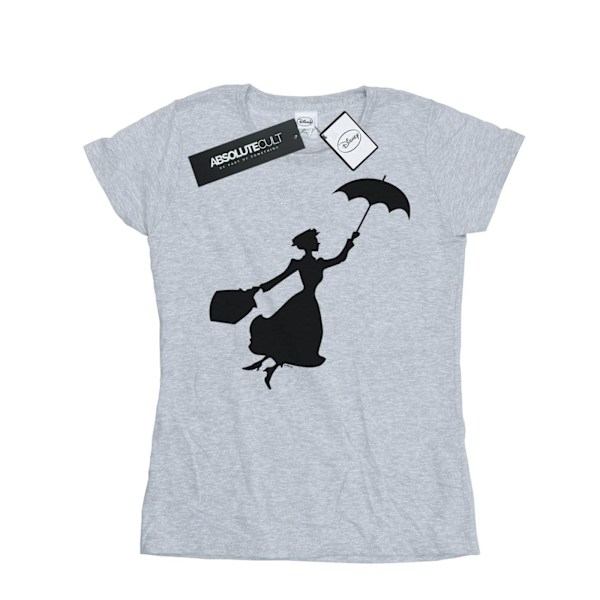 Disney Dam/Kvinnor Mary Poppins Flygande Silhuett Bomull T-shirt Sports Grey M