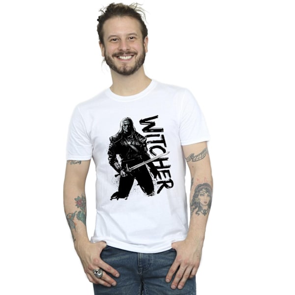 Netflix The Witcher Sketch Geralt T-shirt 5XL Vit White 5XL