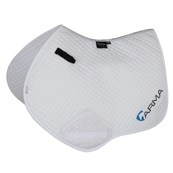 ARMA Logo Häst Hoppning Sadelpad 17cm - 18cm Vit White 17cm - 18cm