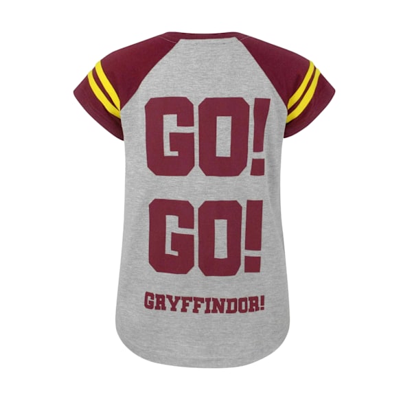 Harry Potter Quidditch Team Captain T-shirt med korta ärmar för flickor Grey/Red 5-6 Years