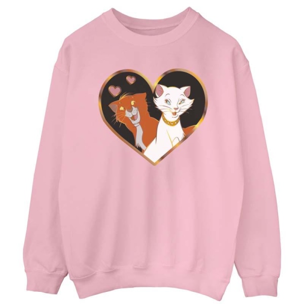 Disney Womens/Ladies The Aristocats Heart Sweatshirt XL Rosa Pink XL